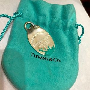 Return to Tiffany & Co. Blue Splash Oval Tag Charm